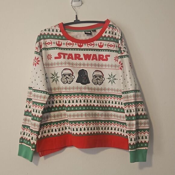 Star Wars Christmas Sweatshirt Darth Vader Storm Troopers Unisex L - Picture 1 of 8